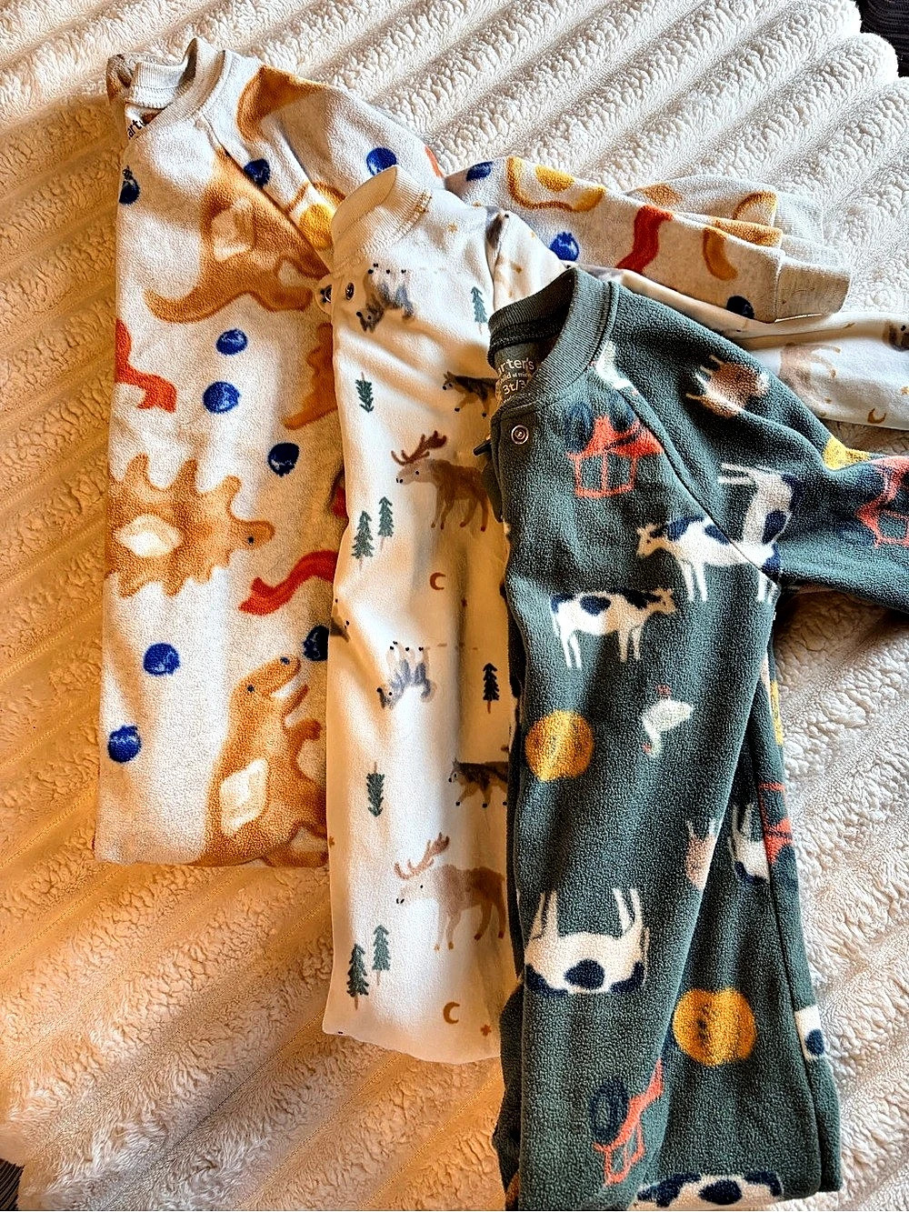 Carter's 3-Piece Animal Print Footies Baby Size 3T Like New